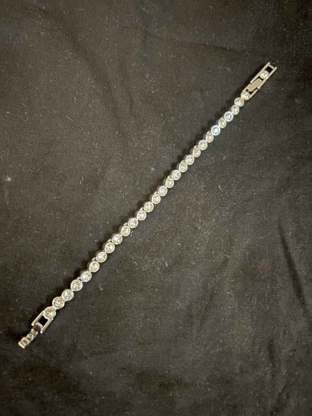 Swarovski Clear Crystal Tennis Bracelet - Silver
